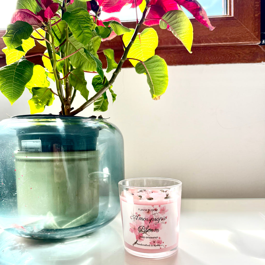 Vela artesanal para amor propio relajación y bienestar con cera de soja natural