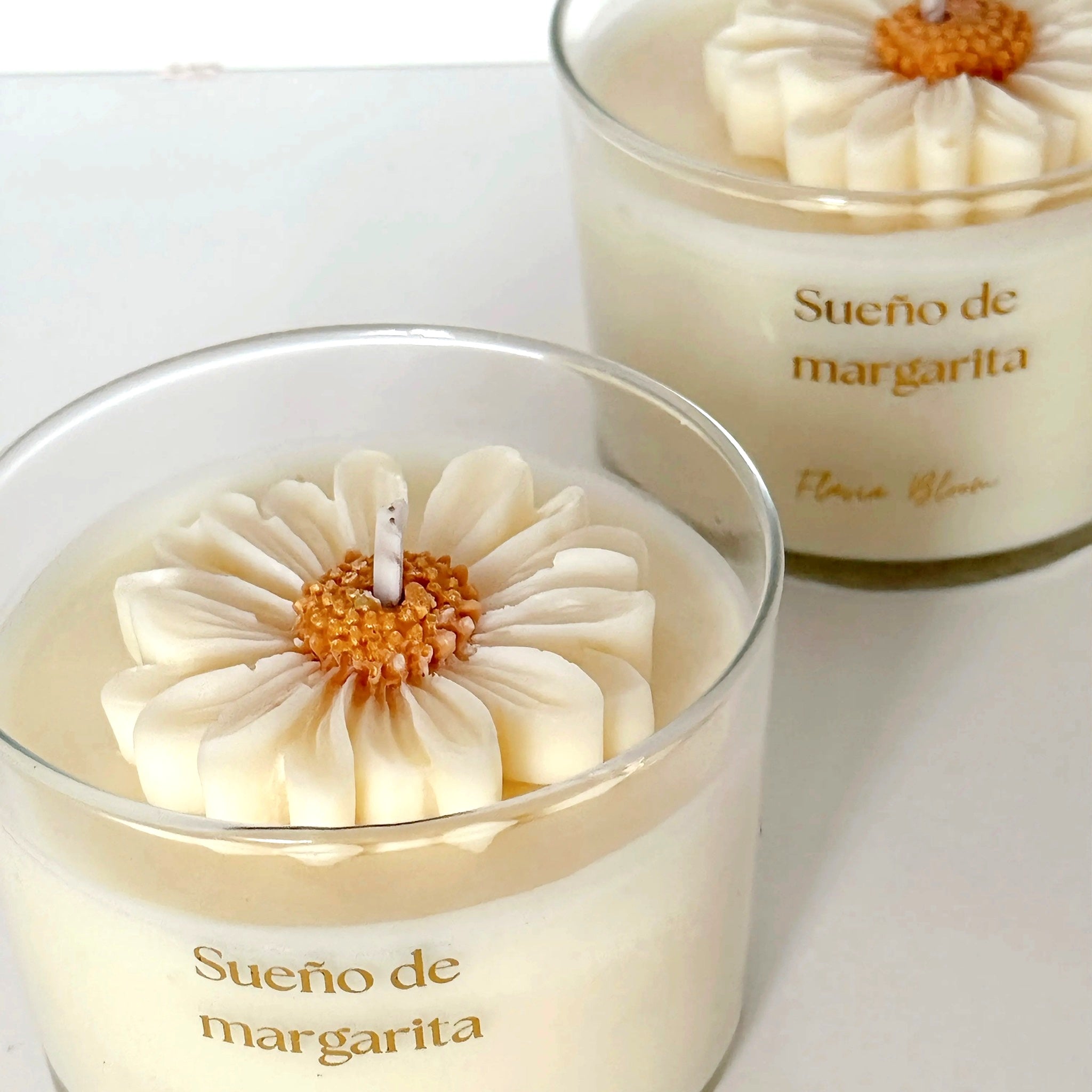Vela aromática margarita artesanal Flavia Bloom