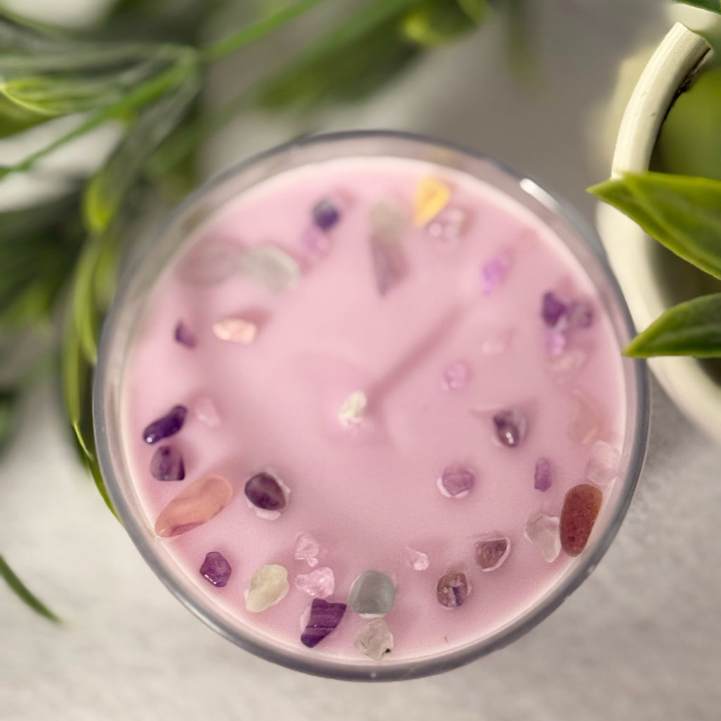 Vela decorativa Calma Serena con aroma de flor de algodón lavanda y cashmere