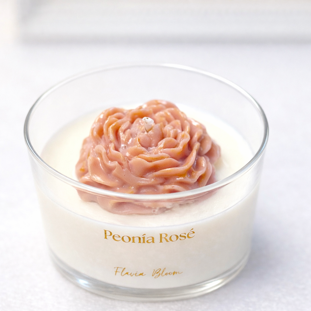 Vela aromática peonía decorativa artesanal
