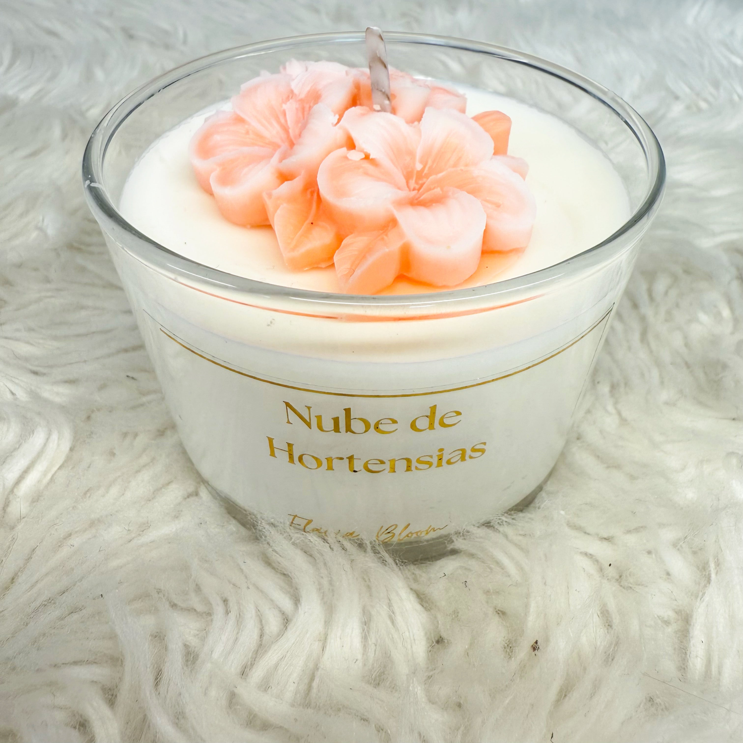 Vela artesanal Nube de Hortensias
